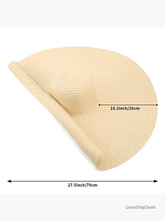 Oversized Wide Brim Straw Sun Hat with UV Protection main image 6